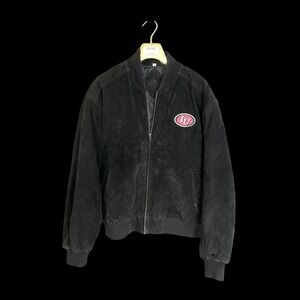Vintage 90's Indiana University Hoosier Jacket Black Suede Med/Large Distressed